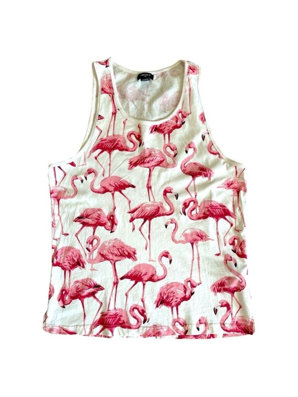 Forever 21 Mens Sleeveless Tank Top with Flamingo Print Size Small